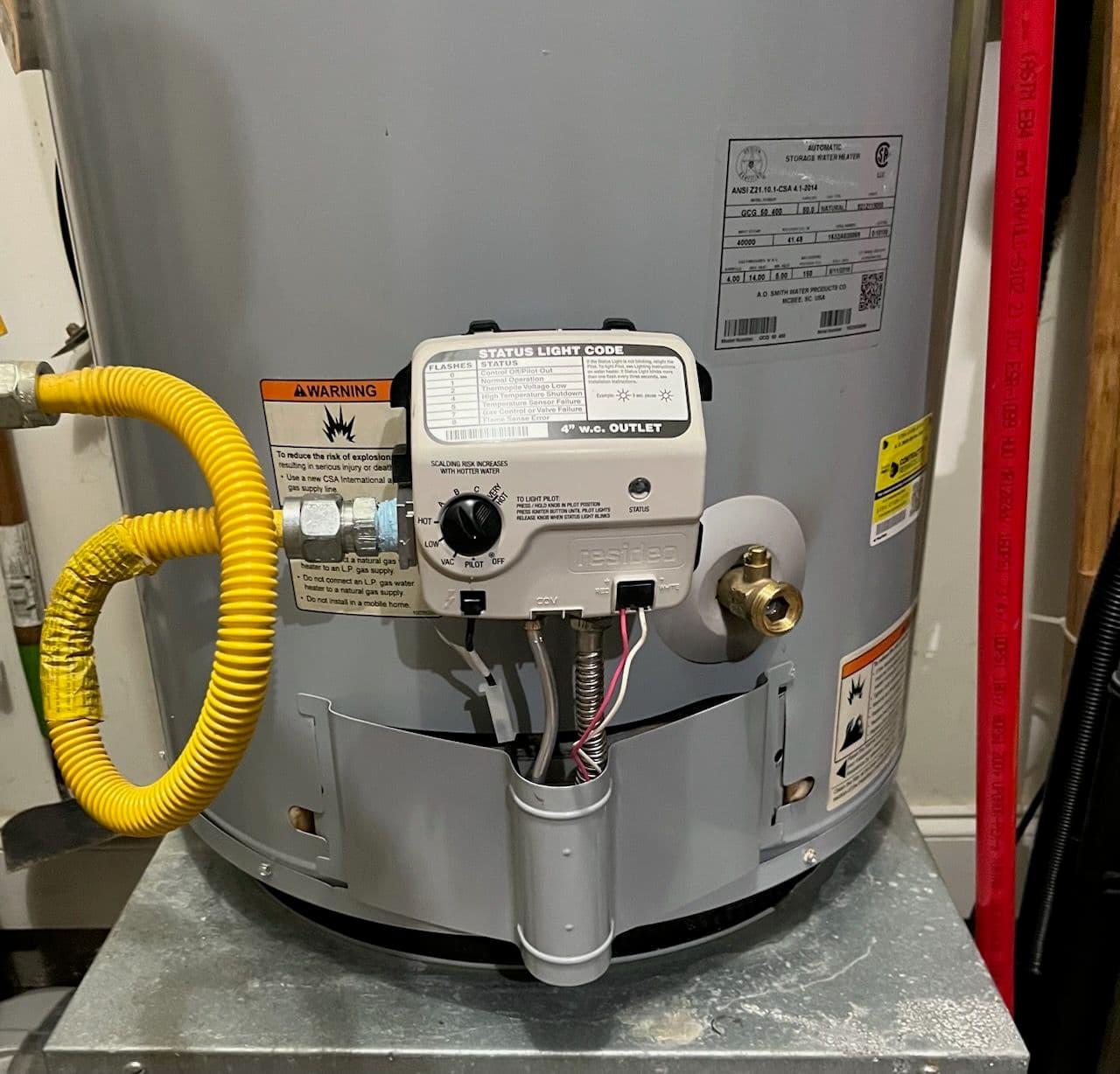 Gallery photos for Gas Control Valve Replacement for Safe Water Heating: Image #1